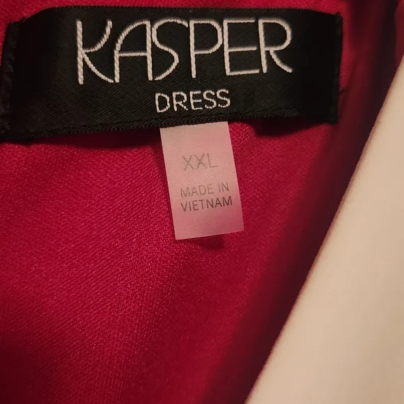 Kasper Red and White Faux Wrap  Dress - XXL - Picture 5 of 6